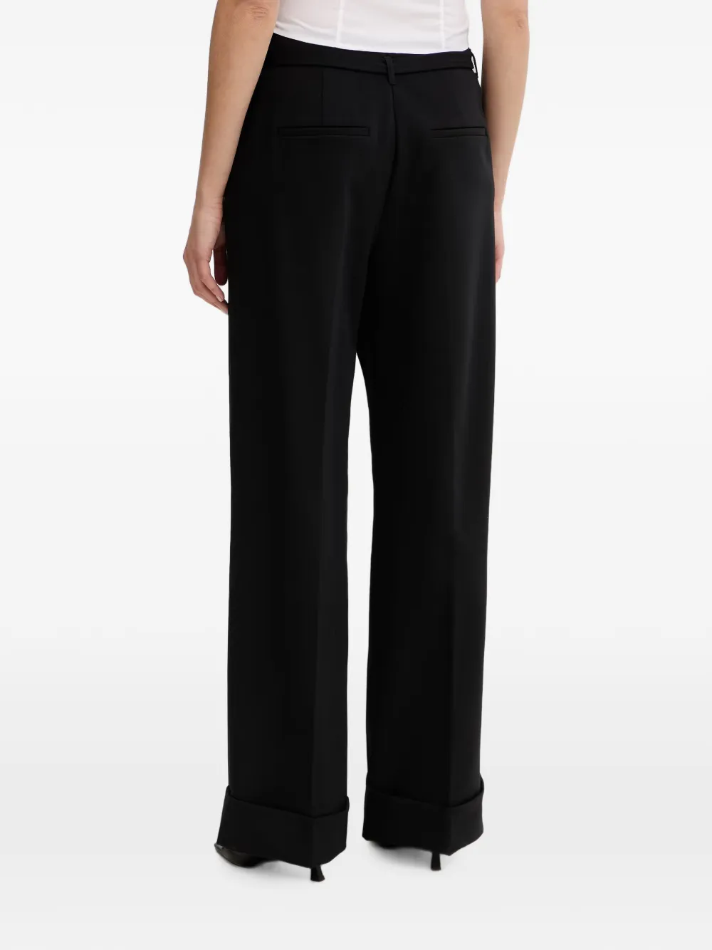 GUESS USA Broek met ceintuur en omgeslagen pijpen Zwart