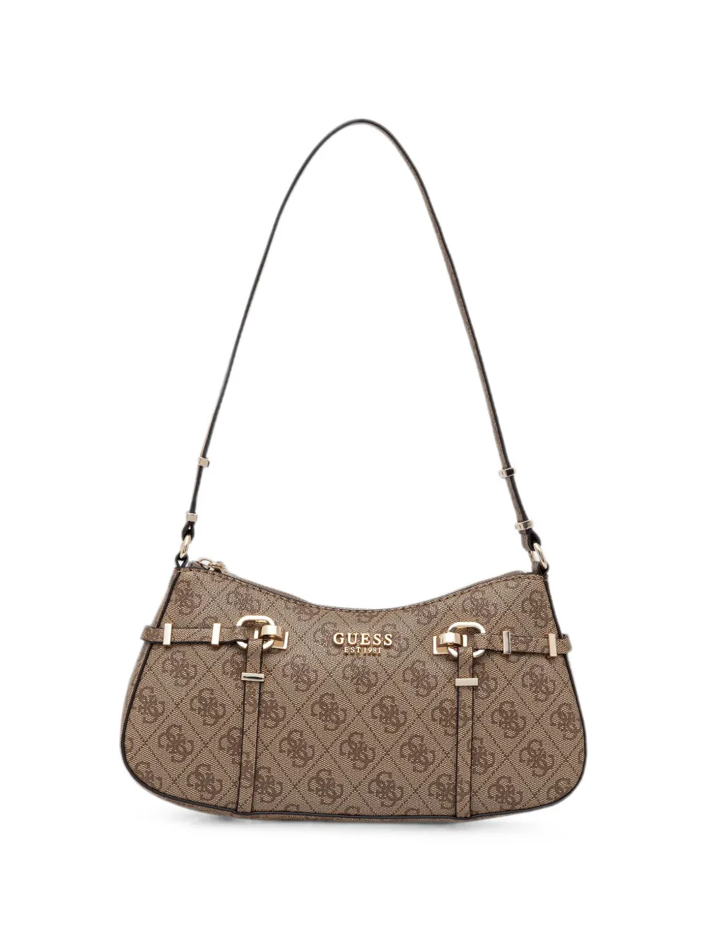 GUESS USA Leona Schultertasche mit Monogramm - Nude