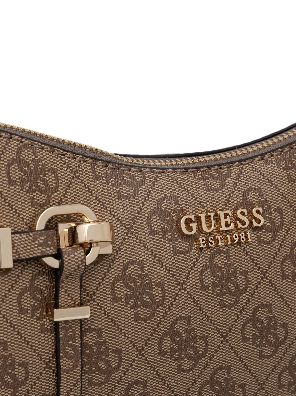 GUESS USA Leona schoudertas met logo-monogram Beige