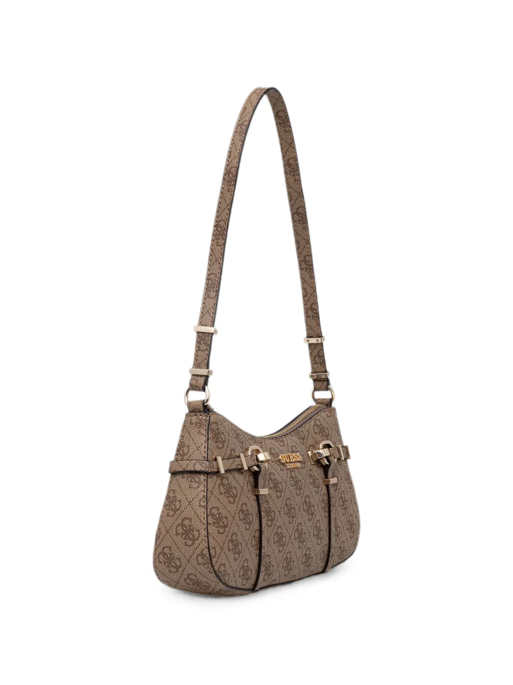 GUESS USA Leona schoudertas met logo-monogram Beige