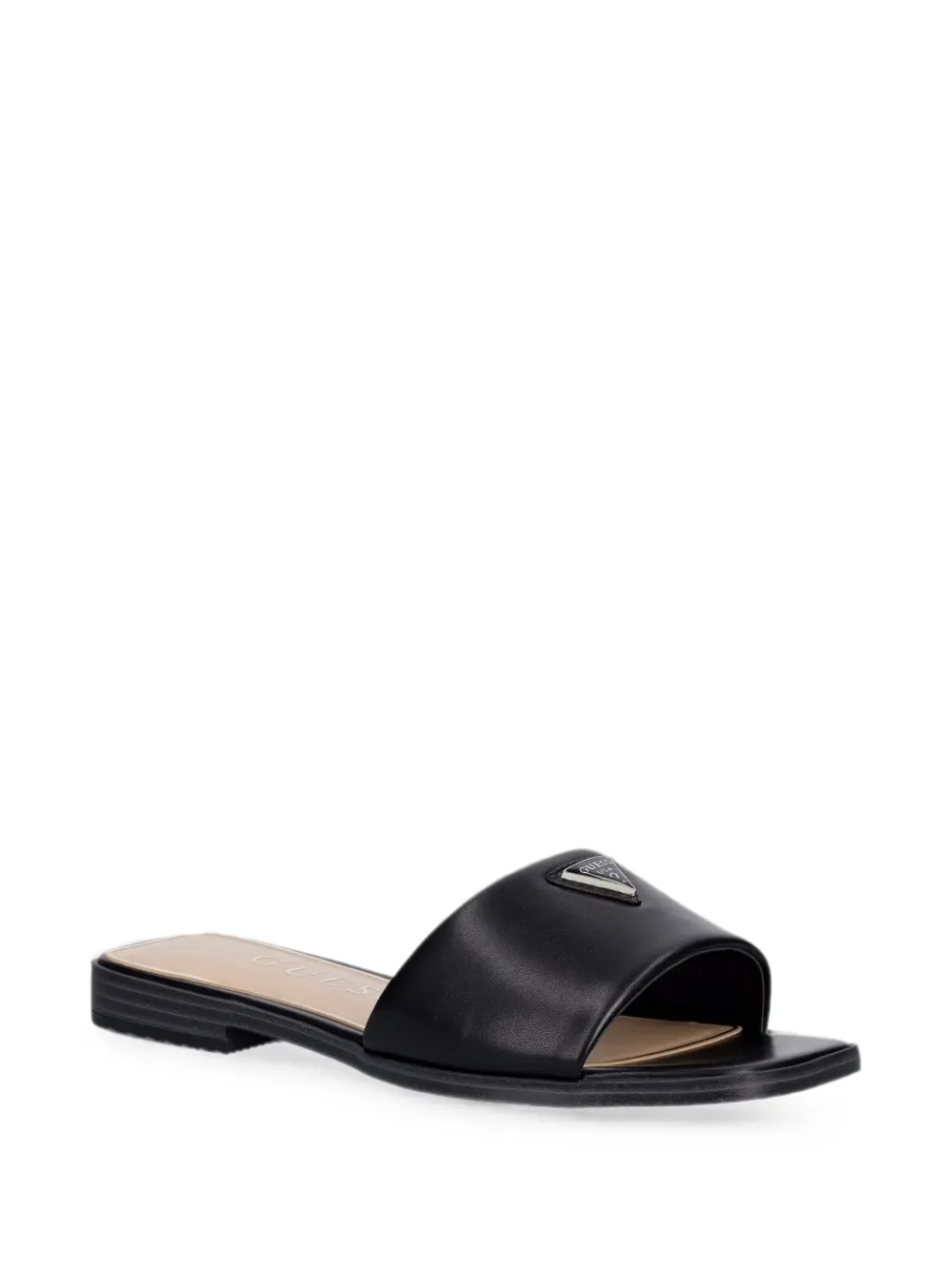 GUESS USA Ramlan logo-plaque slides Zwart