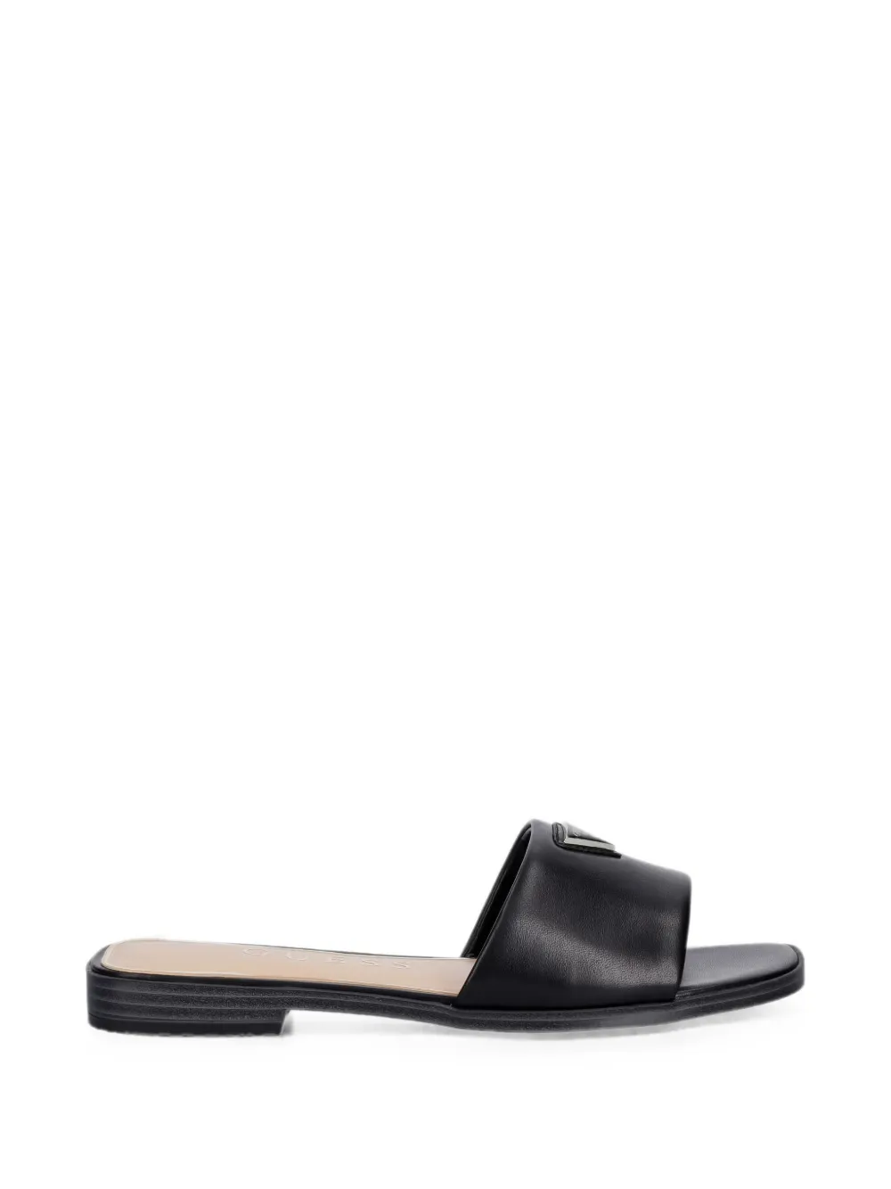 GUESS USA Ramlan logo-plaque slides Zwart