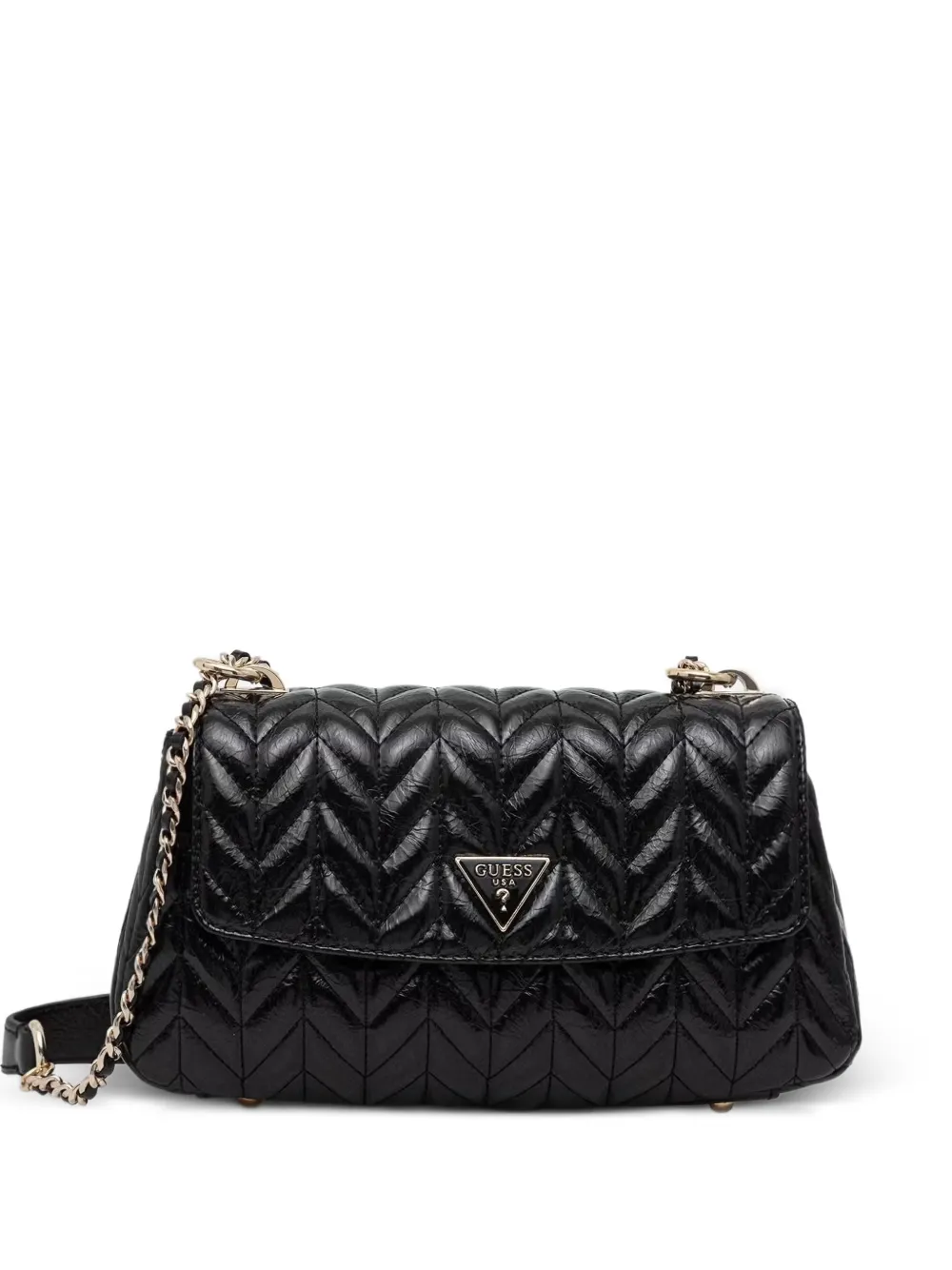 GUESS USA Cheryl quilted chevron-stitch cross body bag - Nero