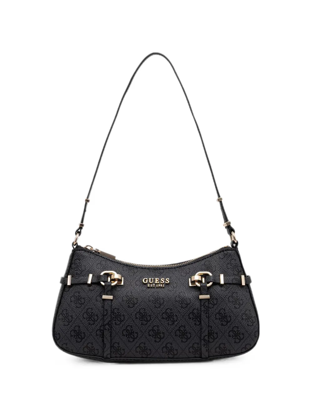 GUESS USA Leona monogram-print shoulder bag - Schwarz