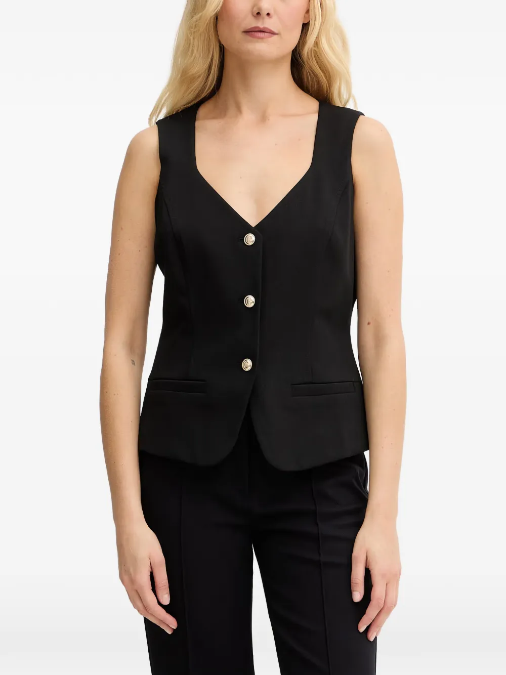 GUESS USA Kamizelka button-fastening waistcoat - Nero