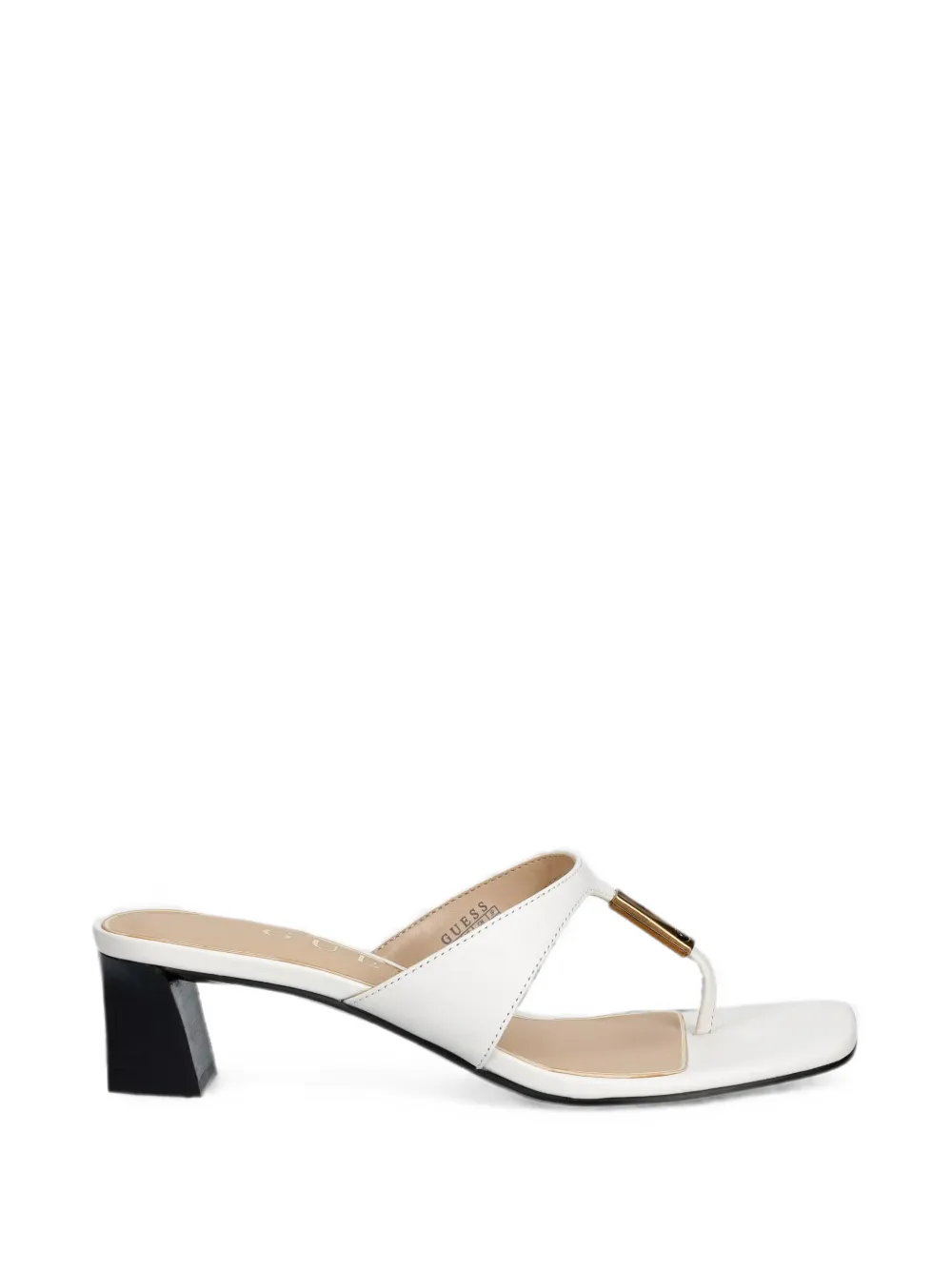 GUESS USA Yaiza logo-plaque square-toe sandals - White