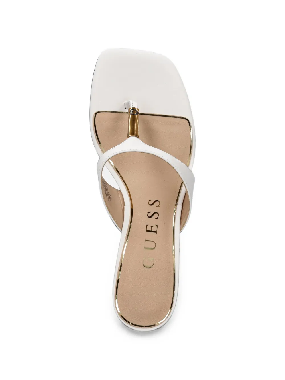 GUESS USA Yaiza logo-plaque square-toe sandals Wit