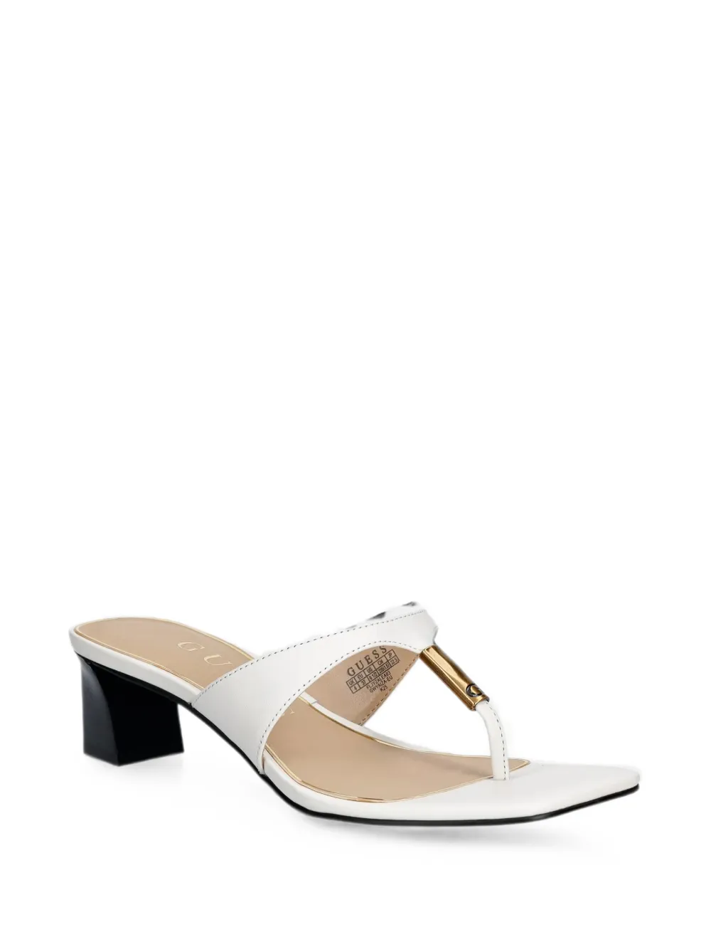 GUESS USA Yaiza logo-plaque square-toe sandals Wit