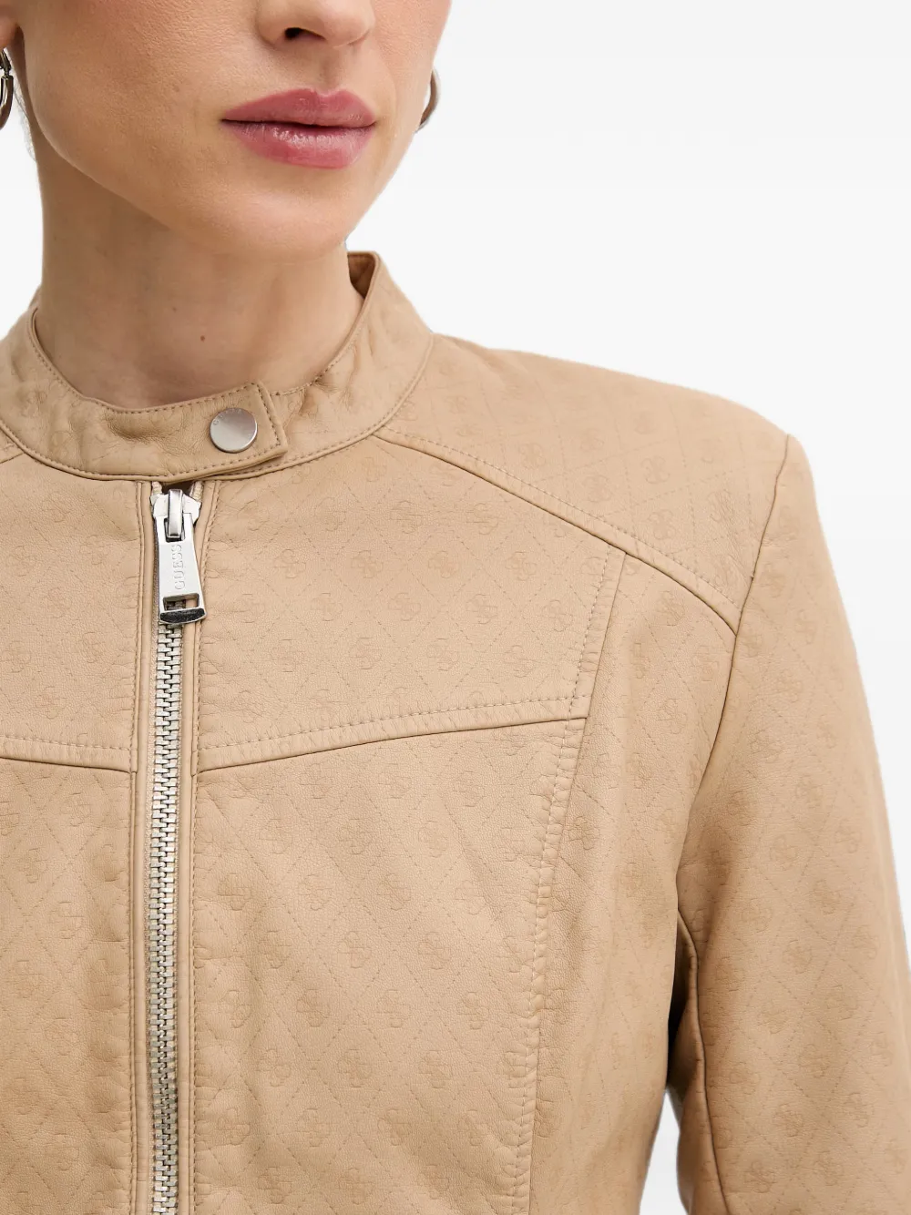 GUESS USA Jack met monogramprint en rits Beige