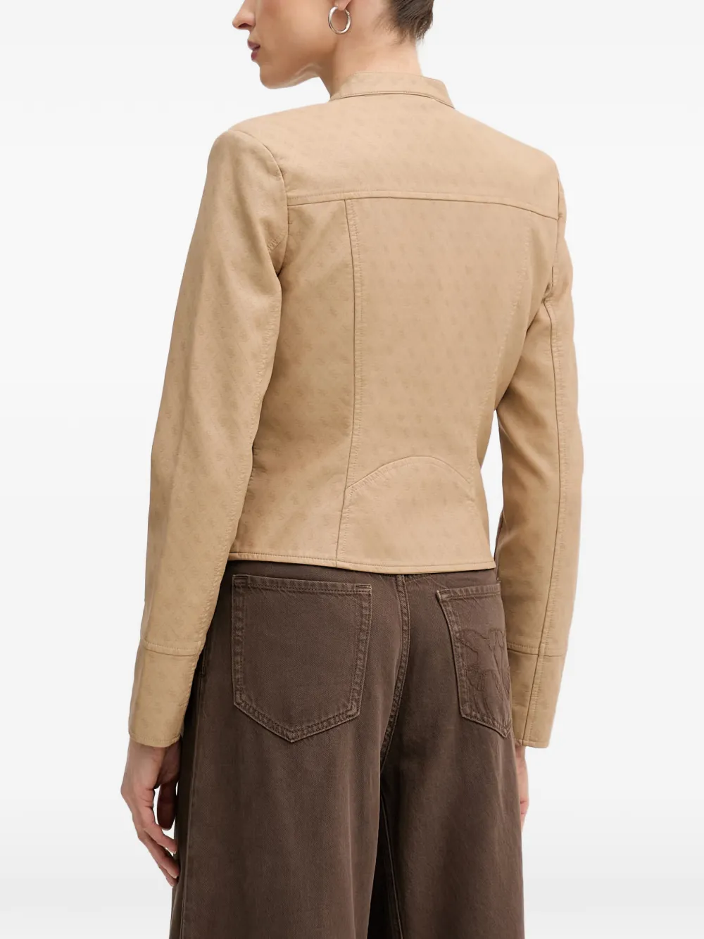 GUESS USA Jack met monogramprint en rits Beige