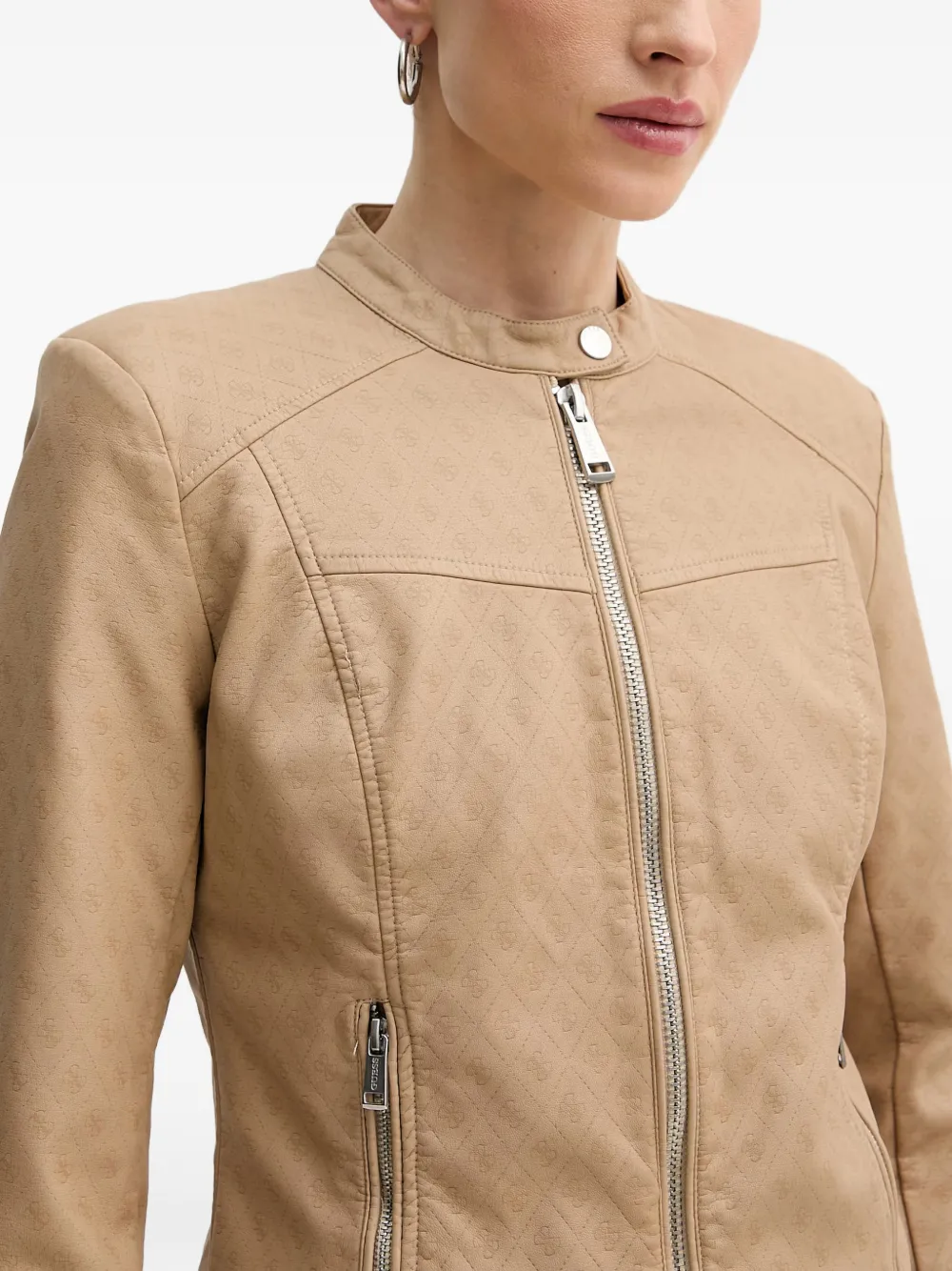 GUESS USA Jack met monogramprint en rits Beige