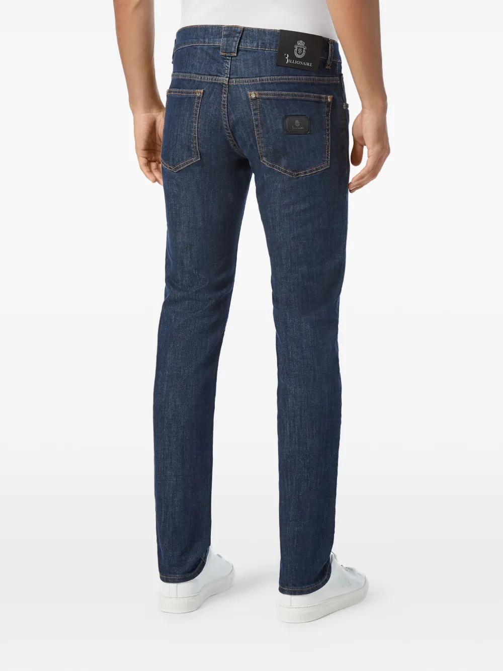 Billionaire Super straight jeans met logoprint Blauw