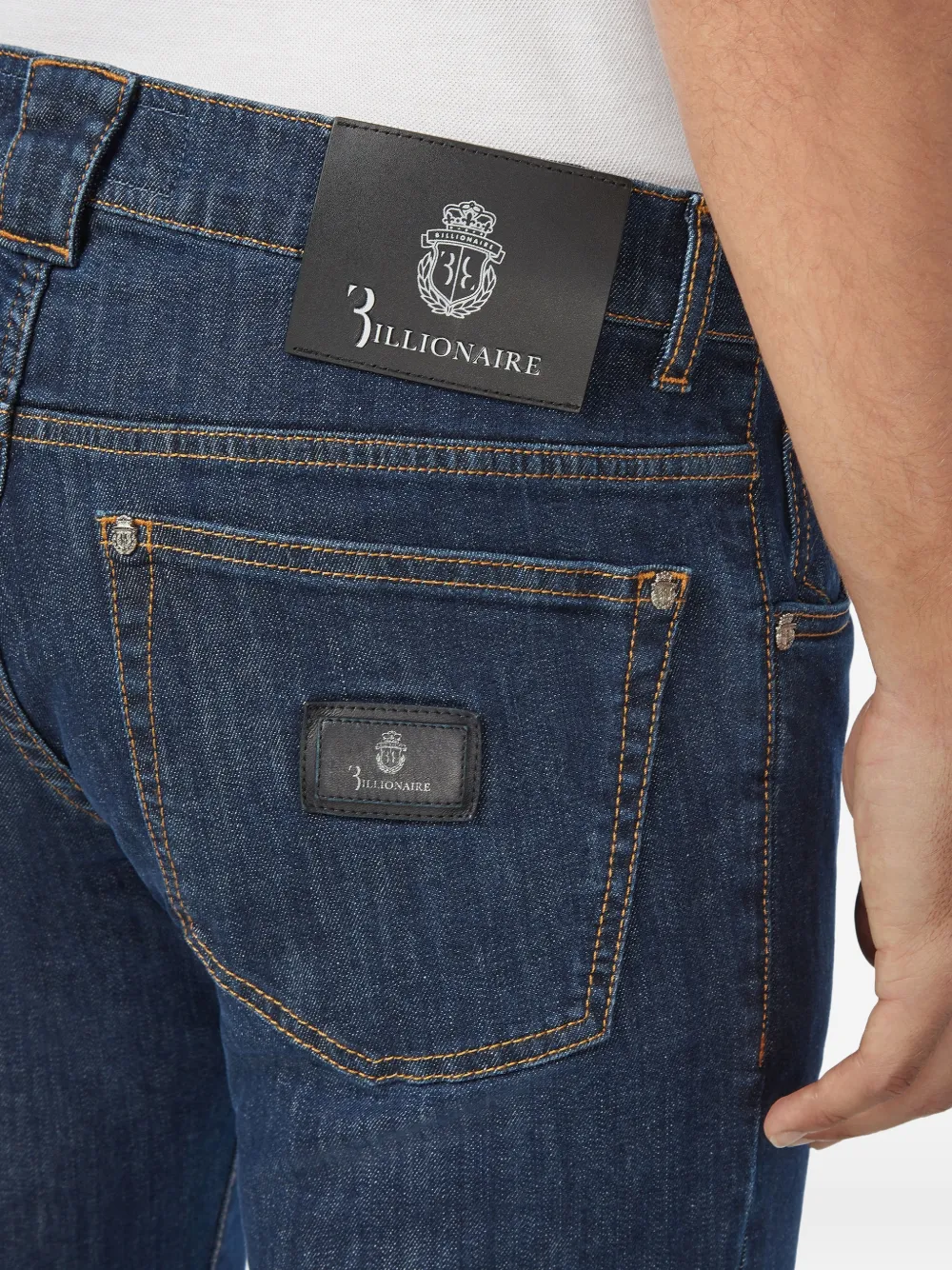 Billionaire Super straight jeans met logoprint Blauw