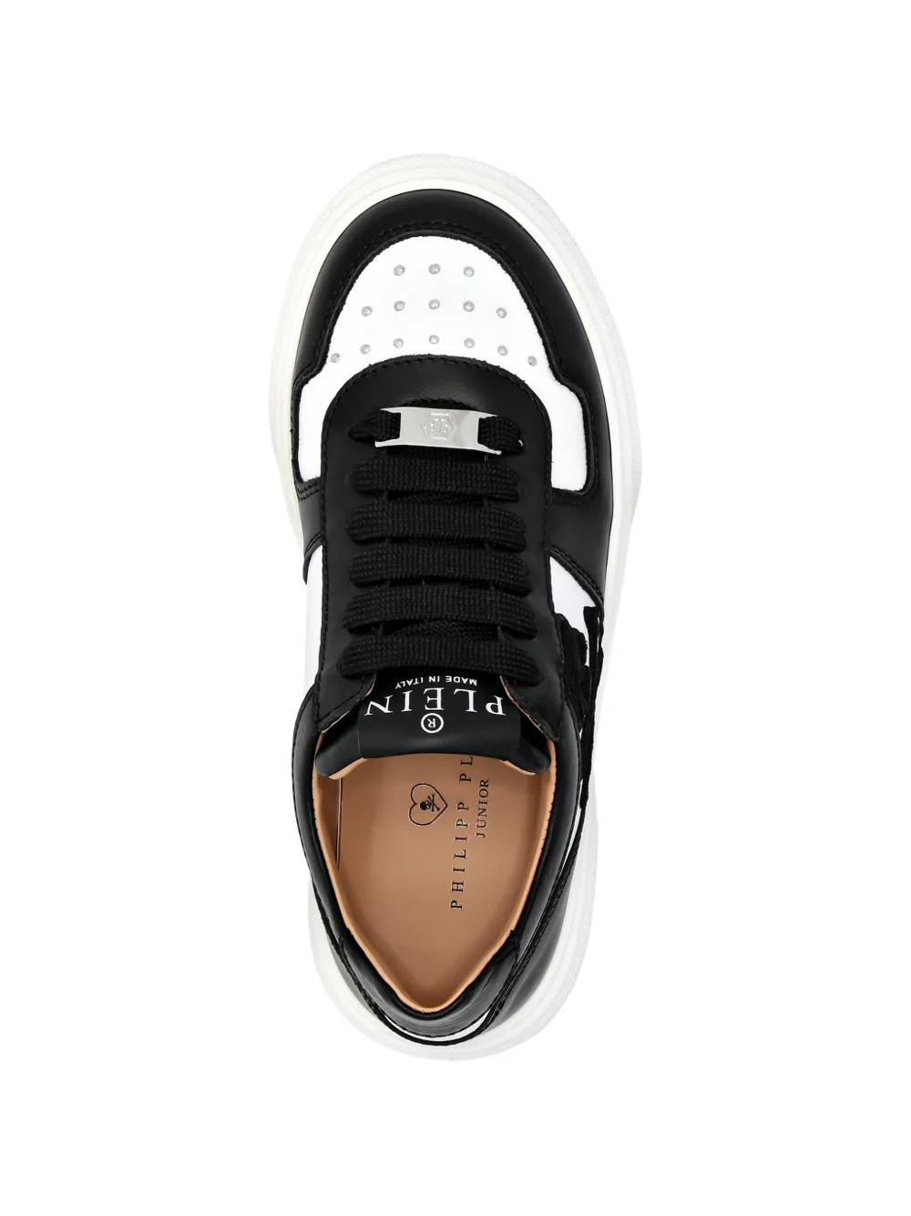 Philipp Plein Junior skull lace-up sneakers Zwart