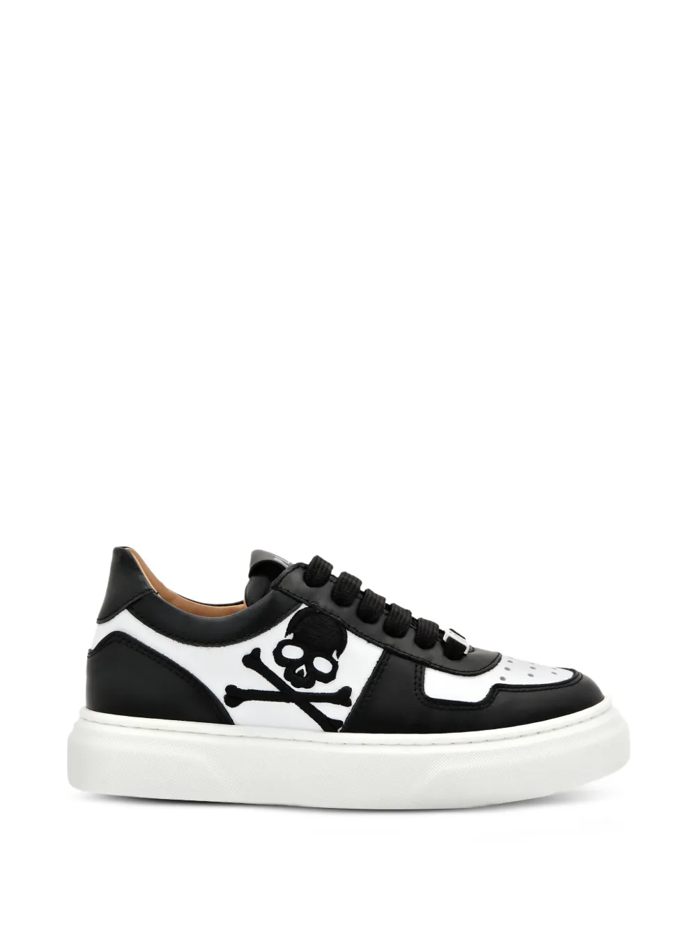 Philipp Plein Junior skull lace-up sneakers Zwart