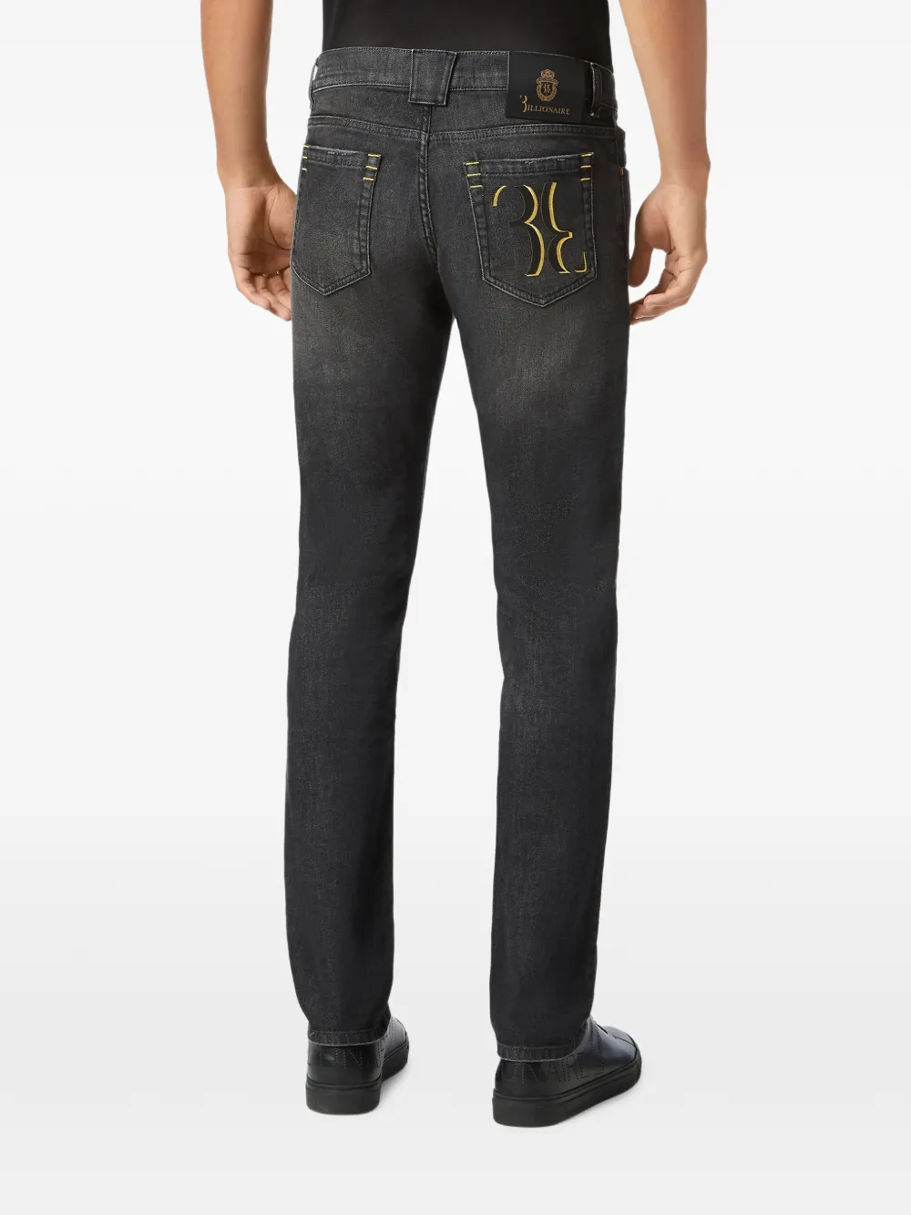 Billionaire Jeans met geborduurd logo Zwart