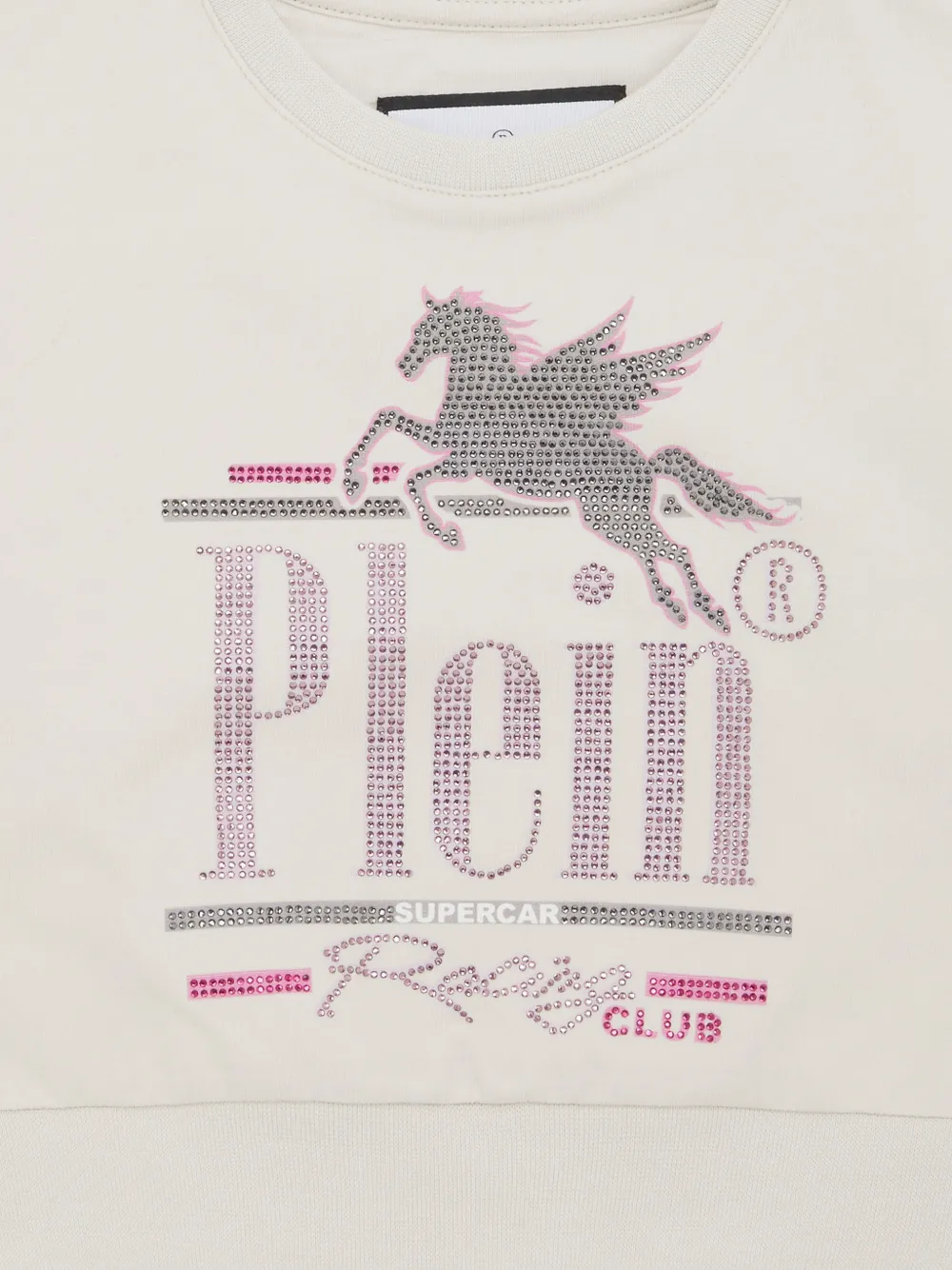 Philipp Plein Junior weater verfraaid met kristallen Beige
