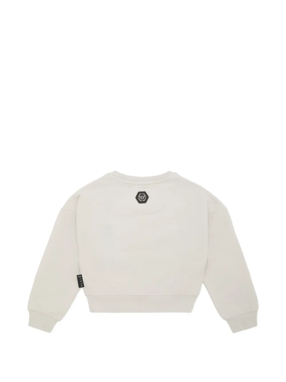 Philipp Plein Junior weater verfraaid met kristallen Beige