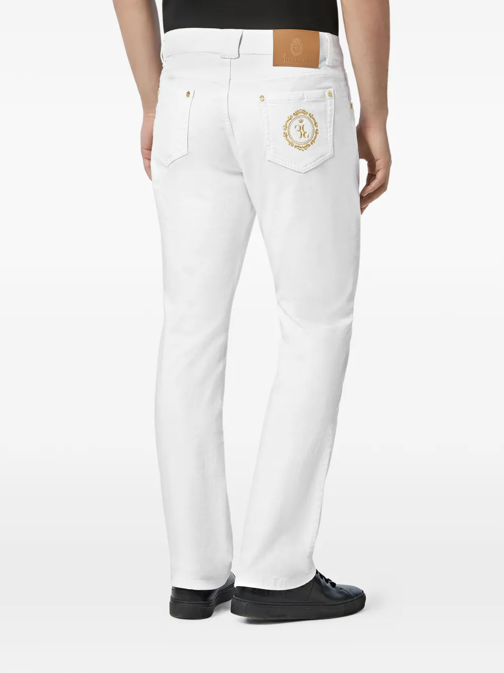 Billionaire Jeans met geborduurd monogram Wit