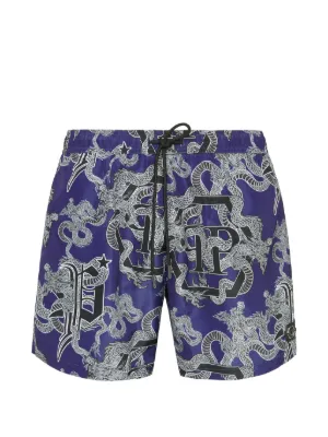 Moncler floral-print Swim Shorts | Blue | FARFETCH JO