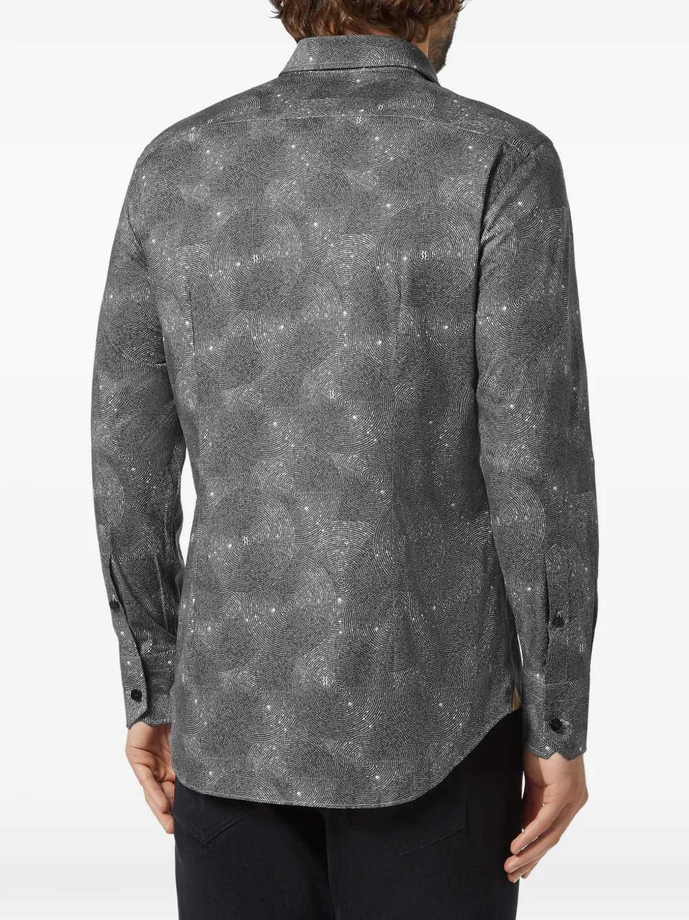Billionaire geometric cut shirt Grijs