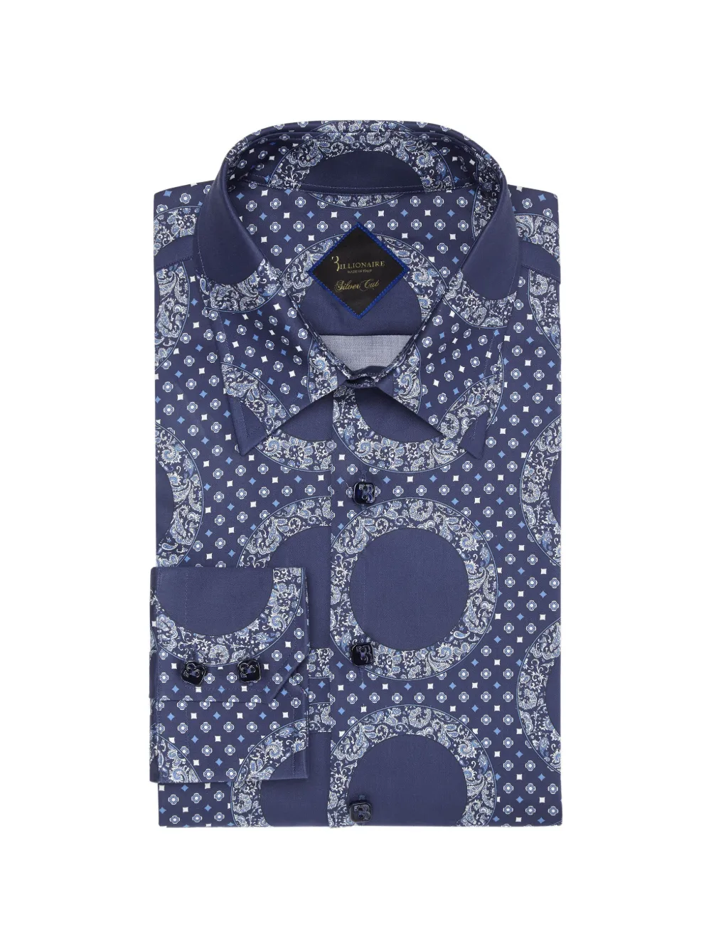 Billionaire Popeline overhemd met paisley-print Blauw