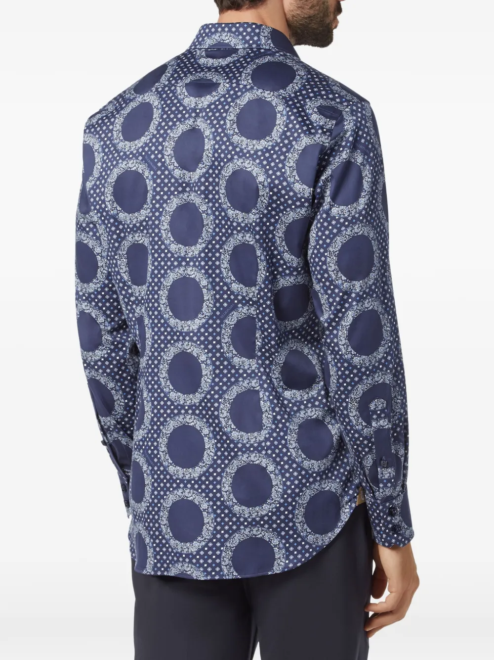 Billionaire Popeline overhemd met paisley-print Blauw