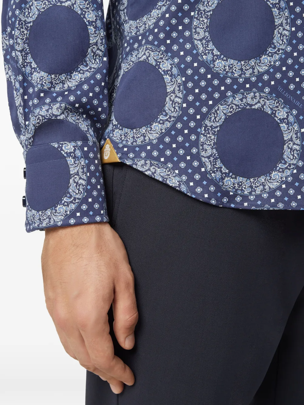 Billionaire Popeline overhemd met paisley-print Blauw