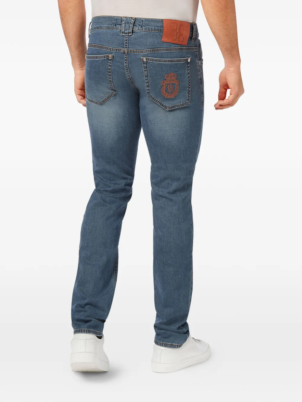 Billionaire Jeans met vijf zakken en wapenschild Blauw