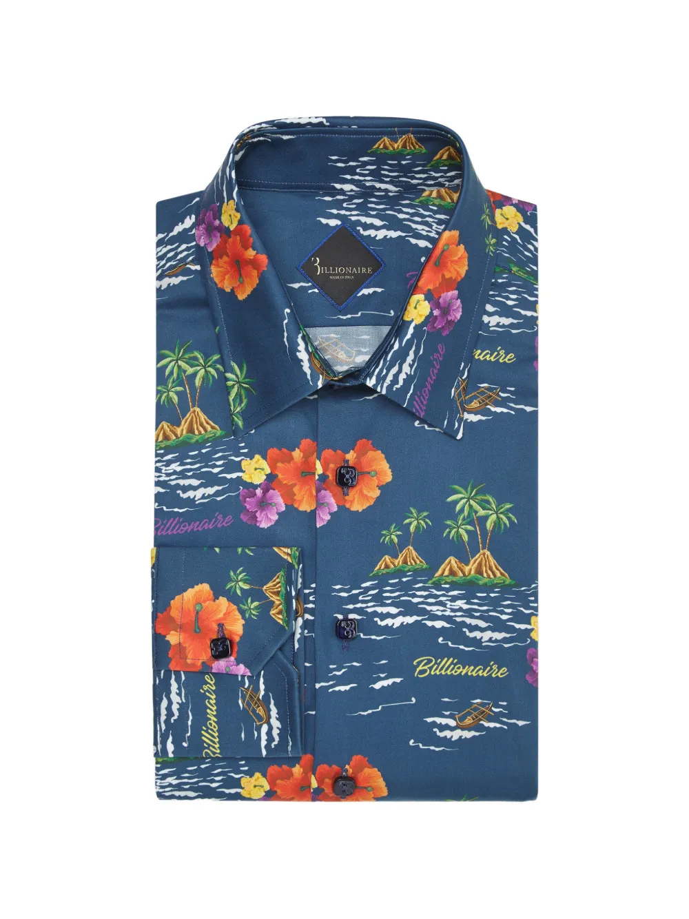 Billionaire Overhemd met bloemenprint Blauw