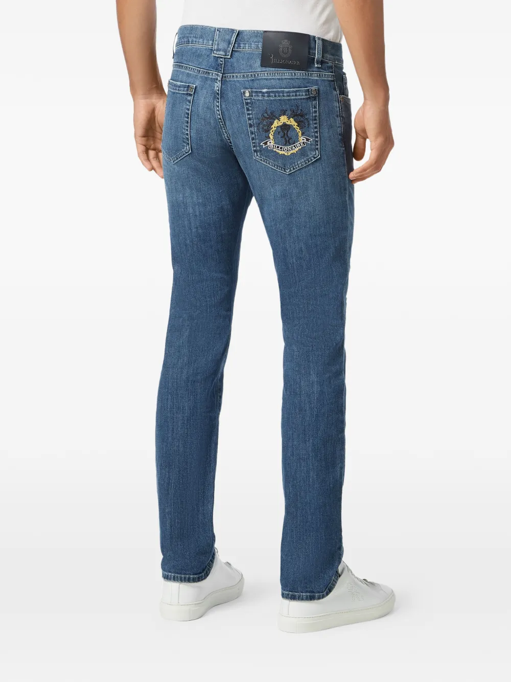 Billionaire Super Straight Cut Baroque jeans Blauw