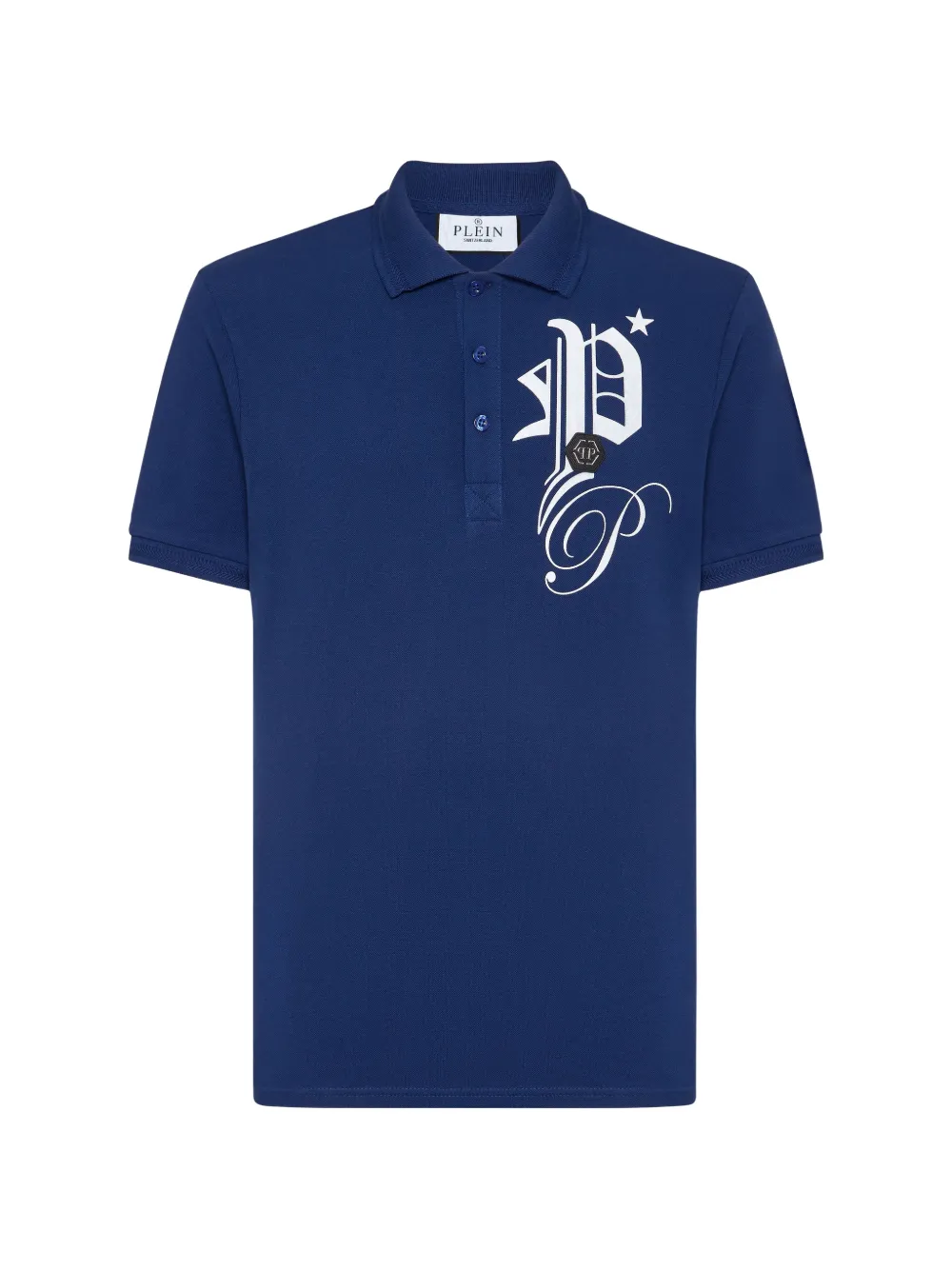 Philipp Plein logo-detail polo shirt - Blu