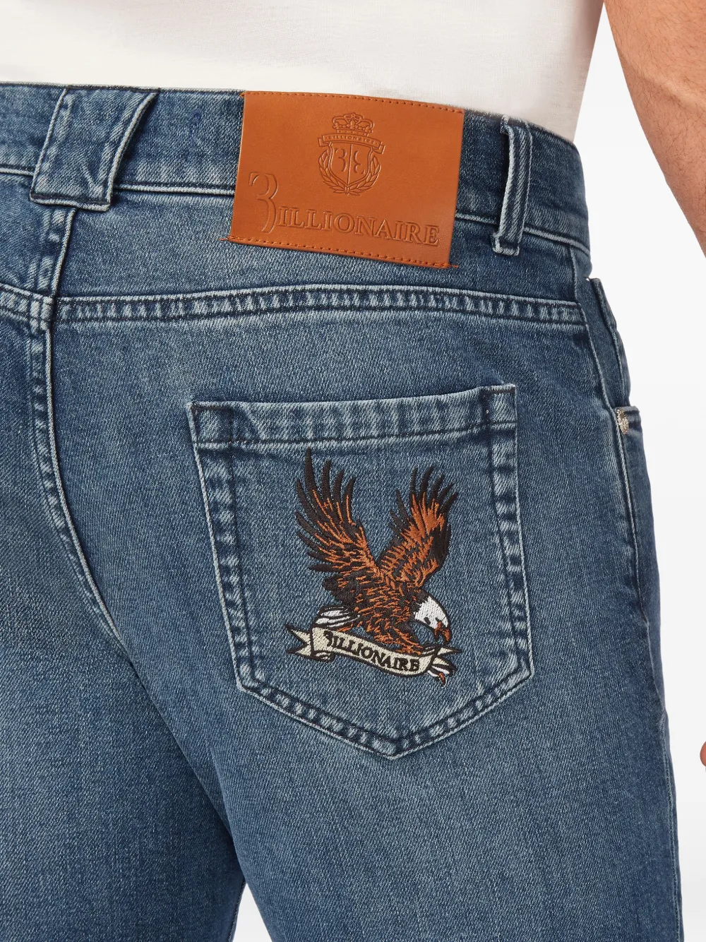 Billionaire Jeans met borduurwerk Blauw