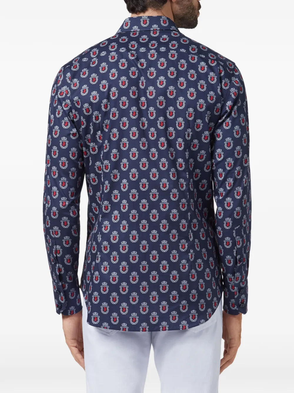 Billionaire Overhemd met leeuwprint Blauw