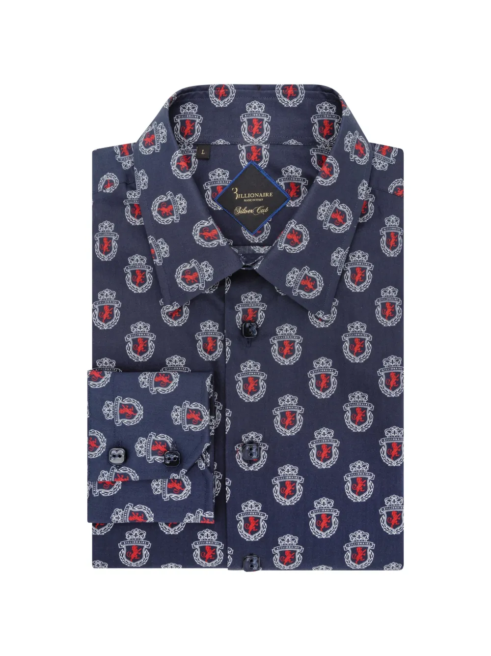 Billionaire Overhemd met leeuwprint Blauw