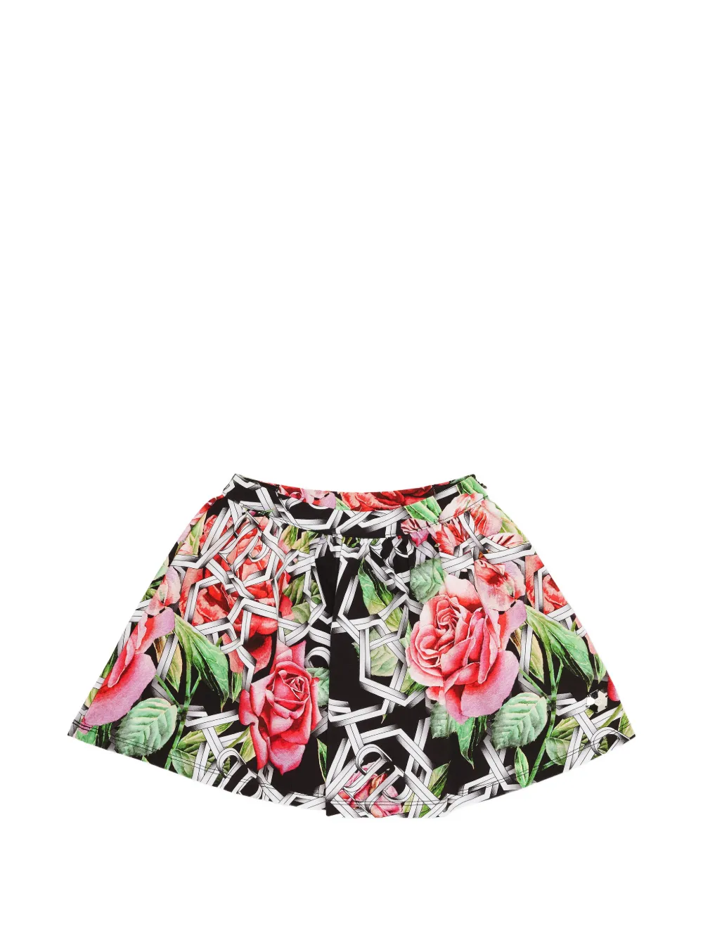 Philipp Plein Junior floral-print skirt - Nero