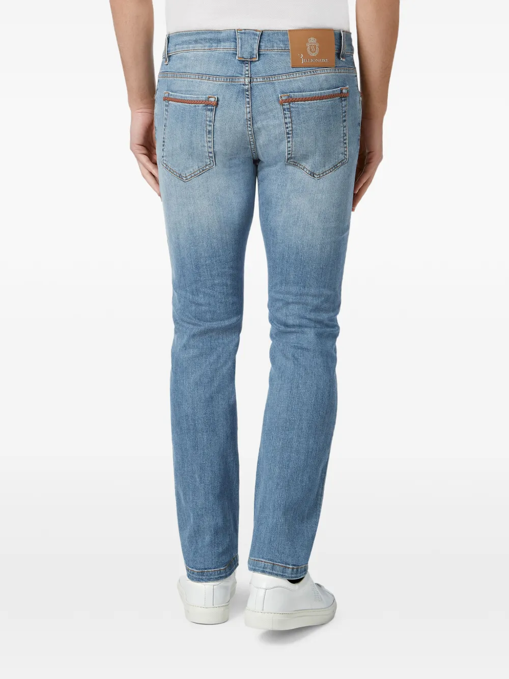 Billionaire Straight jeans met gevlochten afwerking Blauw