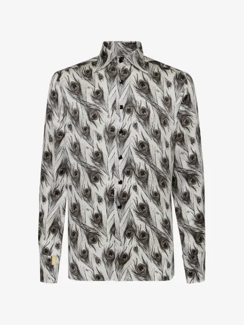 Billionaire chemise Flavio à imprimé plumes de paon