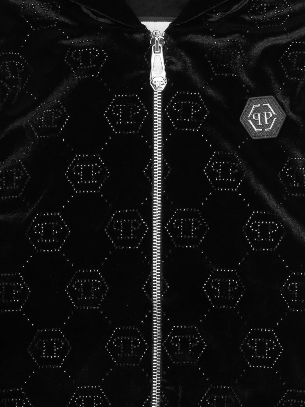 Philipp Plein Junior Trainingspak met stras en monogram Zwart