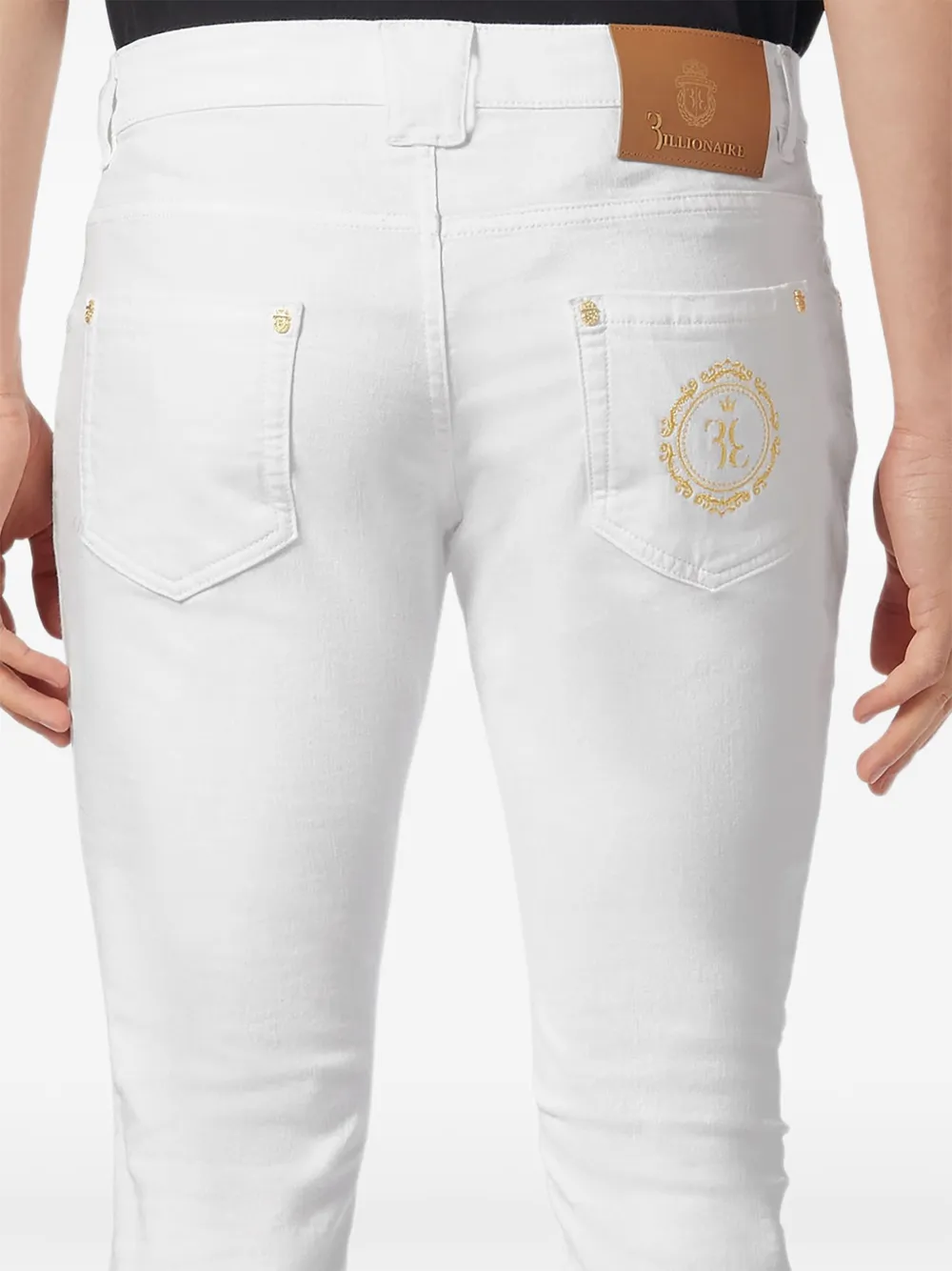 Billionaire Jeans met borduurwerk Wit