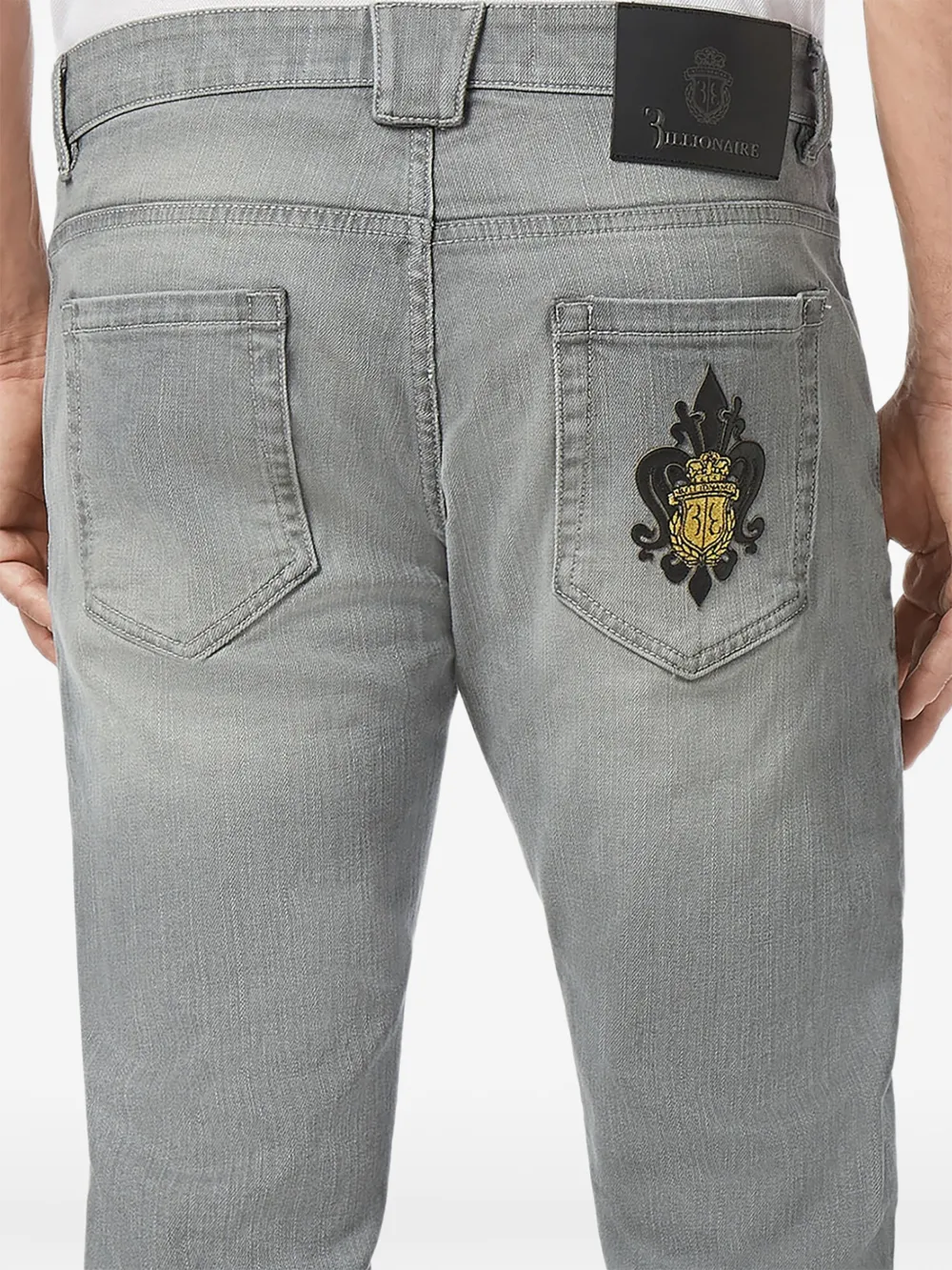 Billionaire Broek met vijf zakken en borduurwerk Grijs