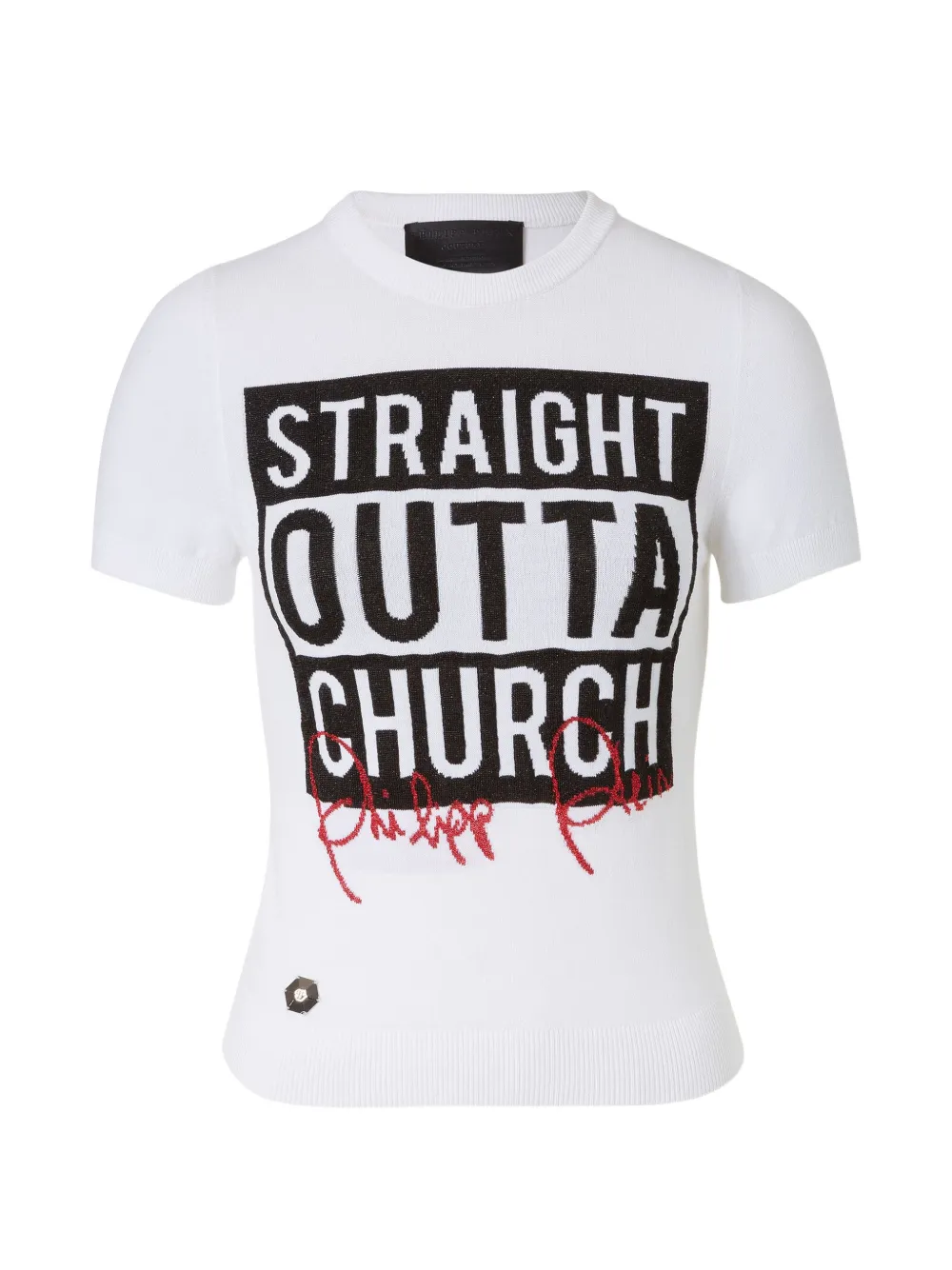 Philipp Plein fine-knit T-shirt - Weiß