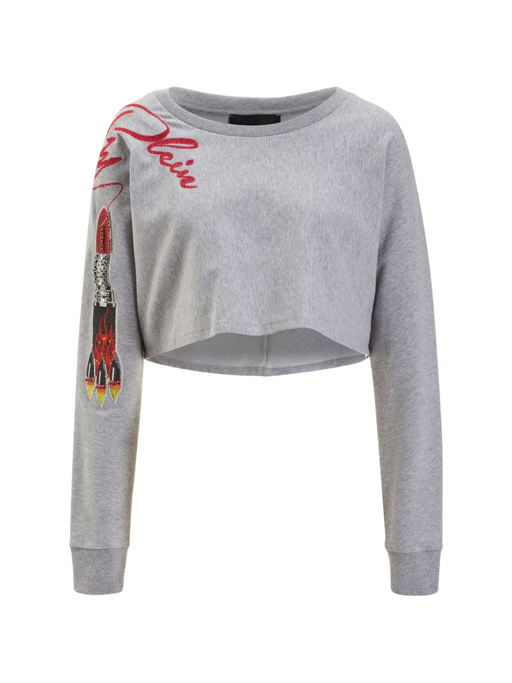 Philipp Plein lettering cropped sweatshirt - Grigio