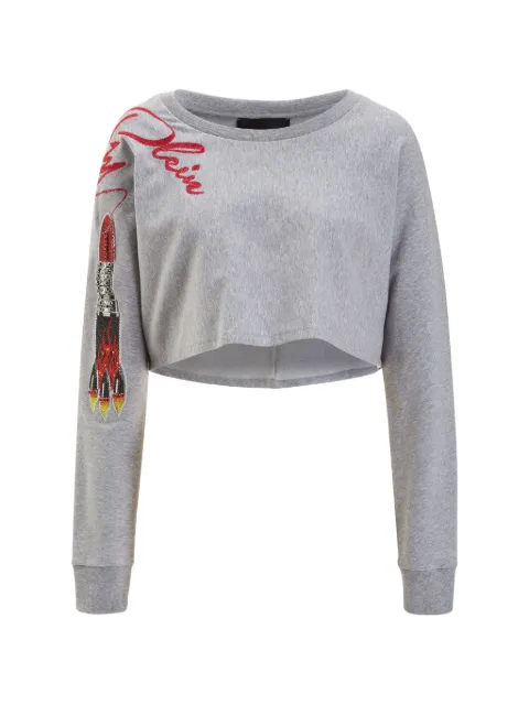 Philipp Plein lettering cropped sweatshirt