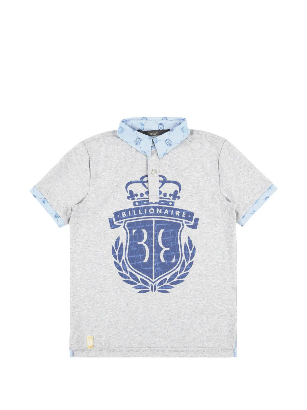 Billionaire Kids printed polo shirt - Grigio