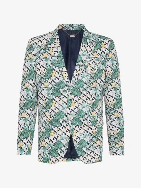 Billionaire palm geometric-pattern blazer