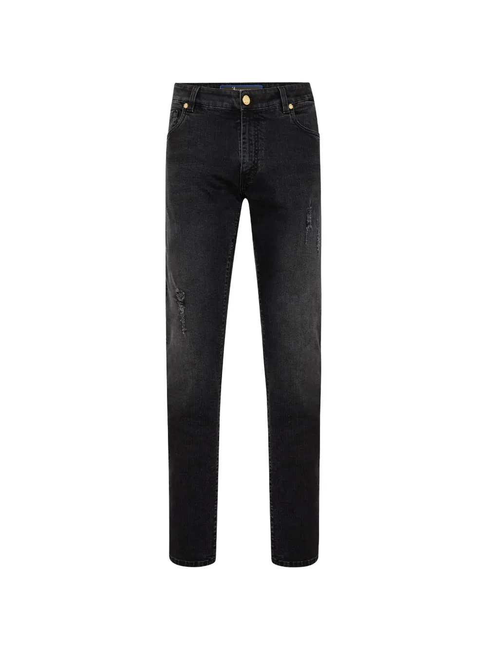 Billionaire distressed-details straight-leg cotton trousers - Nero