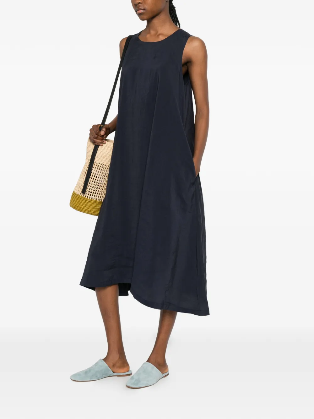 Barbour Mouwloze midi-jurk Blauw
