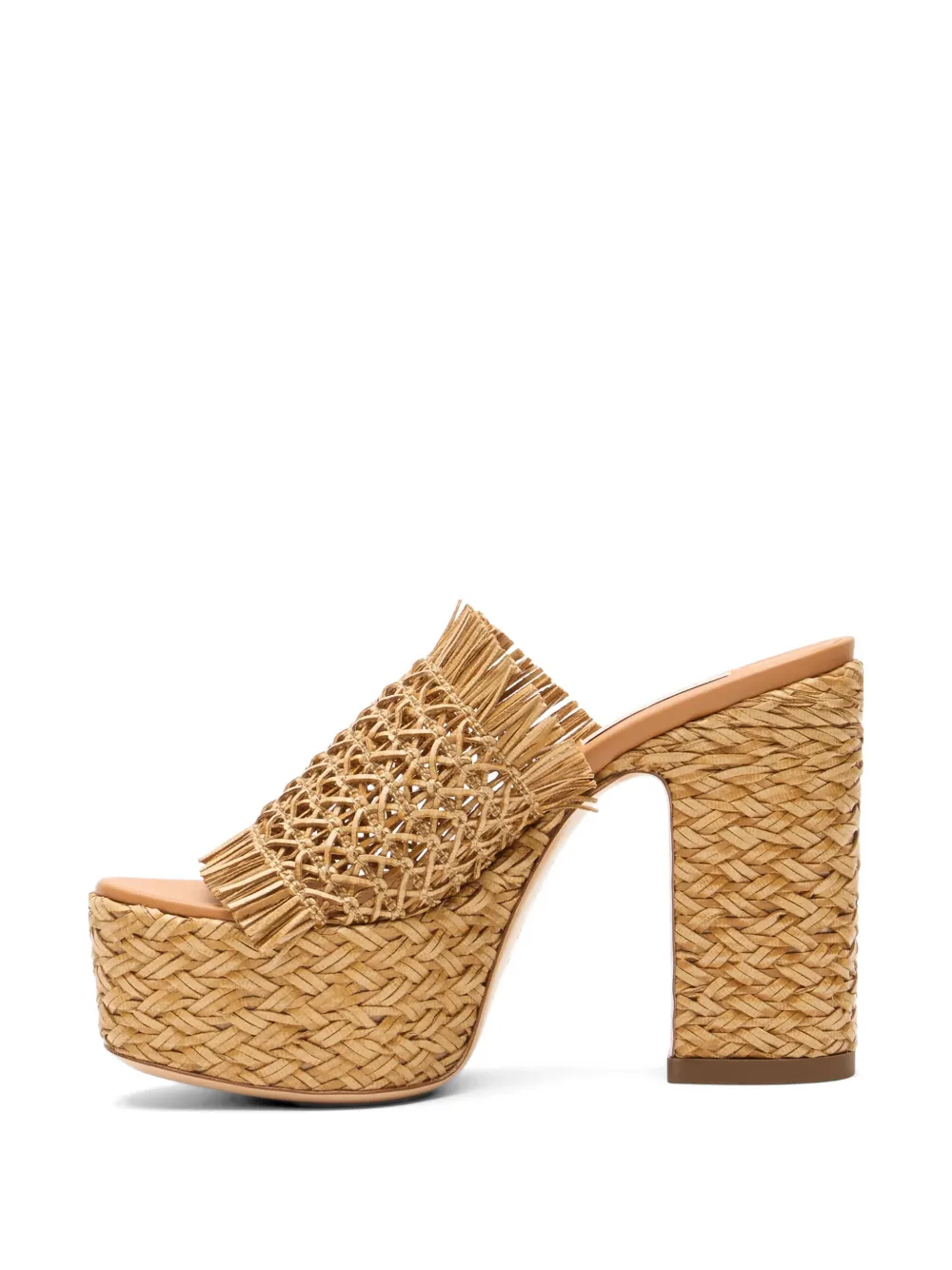 Casadei Madagascar fringed platform pumps Beige