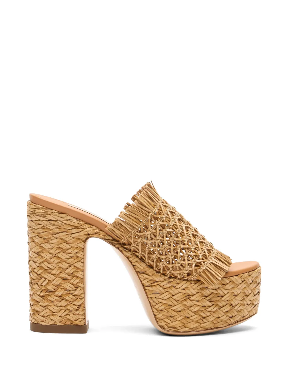 Casadei Madagascar fringed platform pumps Beige